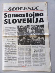 Naslovnica, Slovenec, 26.6.1991
