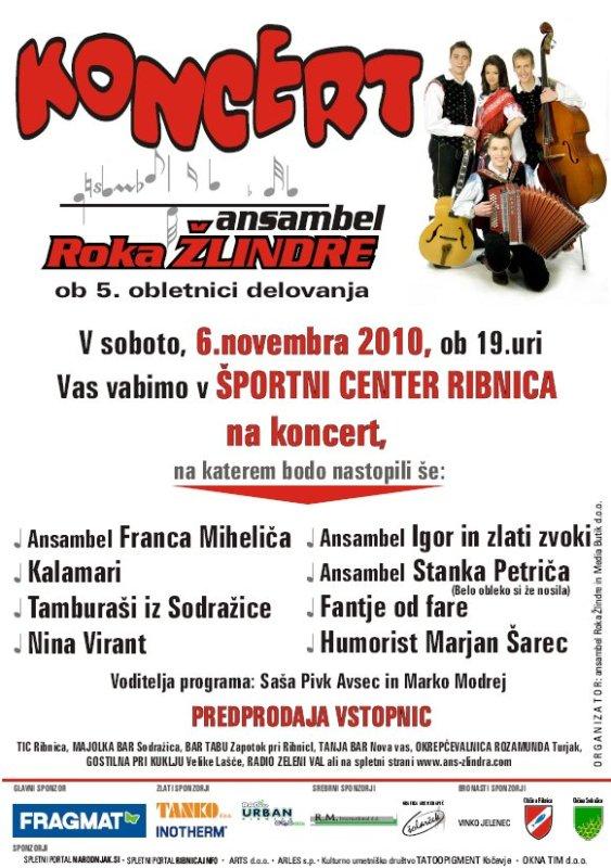 Koncert ob 5. obletnici Ansambla Roka Žlindre