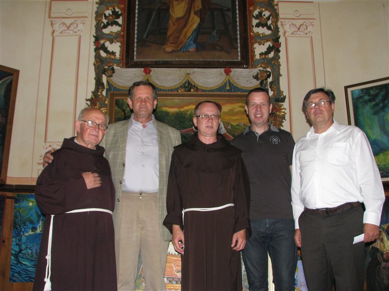 Pater Filip, Rudi Košmrlj, brat Marjan Cvitak, Peter Lesar in Andrej Pogorelec