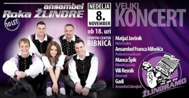 Ansambel Zlindra-koncert 10 let-plakat