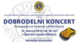 Dobrodelni koncert Lions kluba Ribnica - plakat