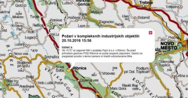 Požar v podjetju Fipis v Ribnici