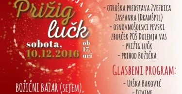 Prižig lučk 2016 v Dolenji vasi – plakat