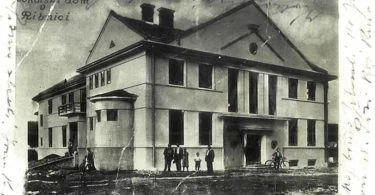 razglednica Sokolski dom v Ribnici, odposlana l.1932