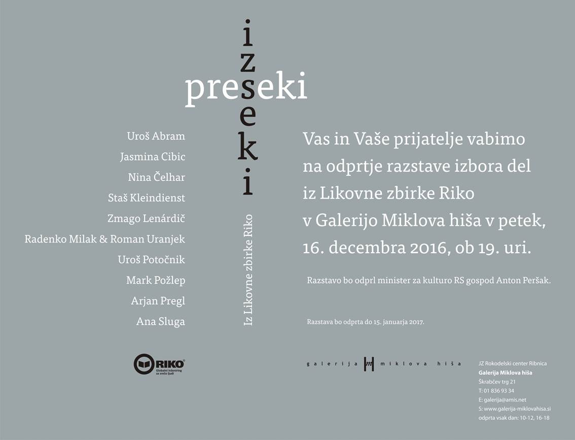 Vabljeni na odprtje razstave Iz likovne zbirke RIKO