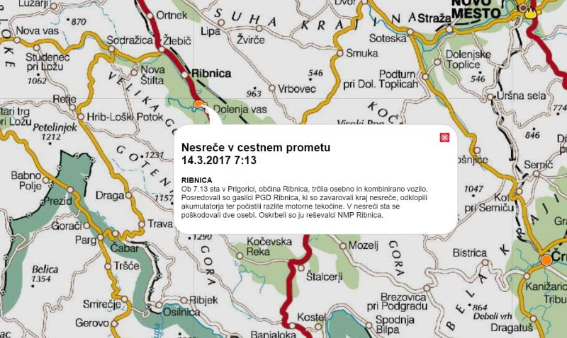 Prometna nesreča, Prigorica, 14.3.2017