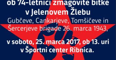 Spominska svečanost ob 74-letnici zmagovite bitke v Jelenovem Žlebu 2017