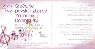 40. srečanje pevskih zborov Zahodnje Dolenjske