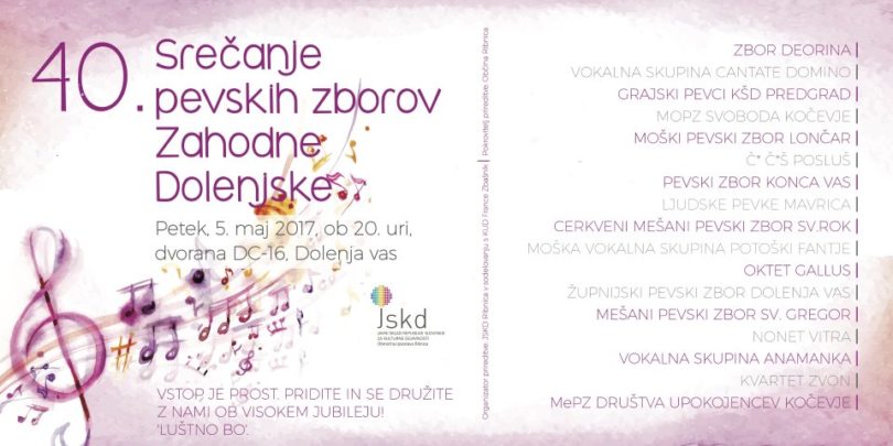 40. srečanje pevskih zborov Zahodnje Dolenjske