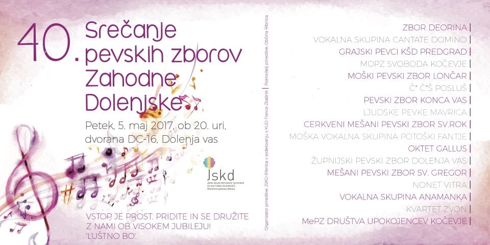 40. srečanje pevskih zborov Zahodnje Dolenjske