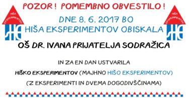 Hiša eksperimentov v OŠ dr. Ivana Prijatelja Sodražica