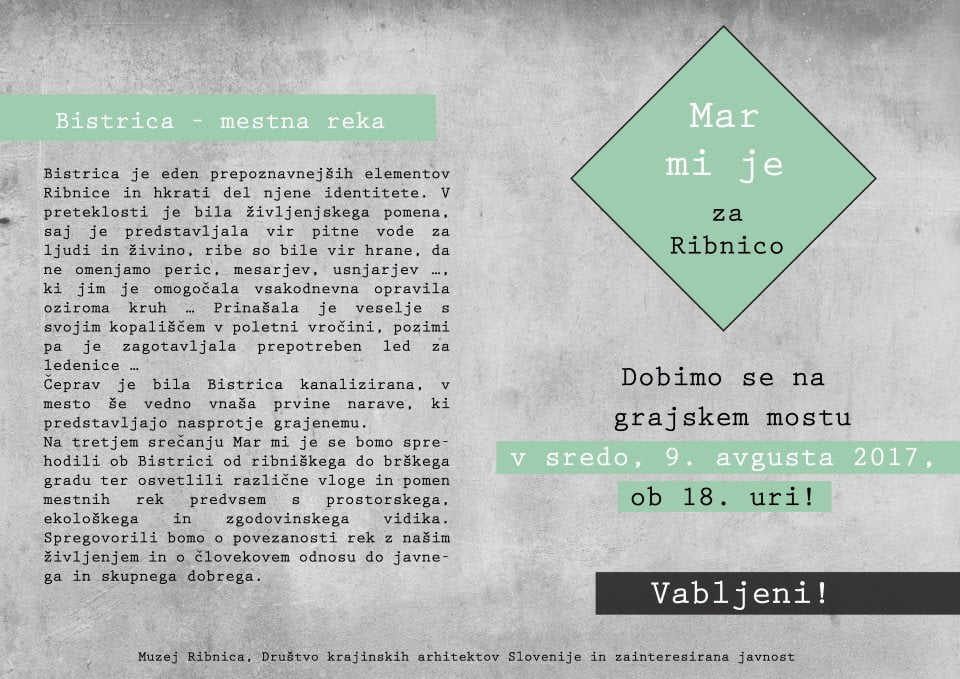 Mar mi je za Ribnici, Bistrica - mestna reka