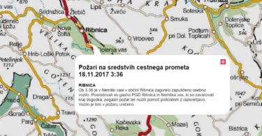 Požar osebnega vozila v Nemški vasi