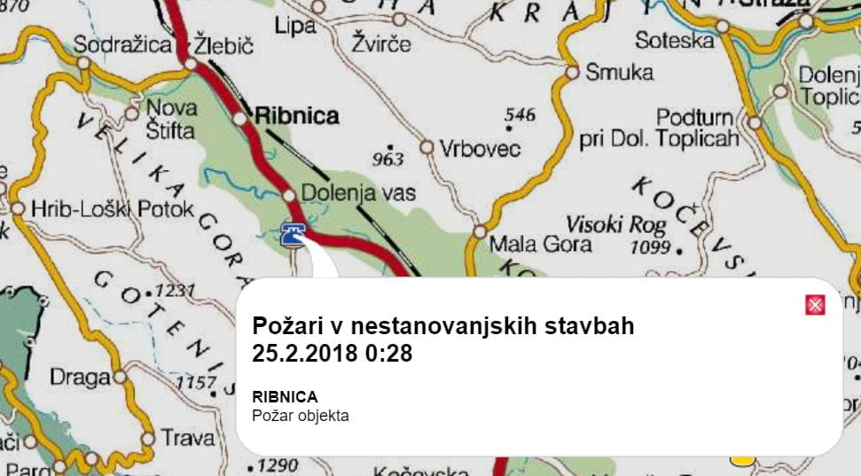 Požar v Rakitnici, 25.2.2018