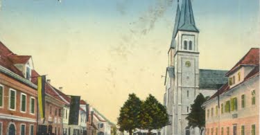 Ribnica, odposlana 1915, Franc Kunc, fotograf Ljubljana, založil Anton Pelc