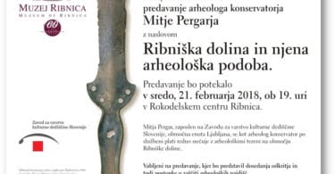 Vabilo na predavanje, Ribniška dolina in njena arheološka podoba