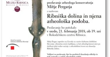 Vabilo na predavanje, Ribniška dolina in njena arheološka podoba