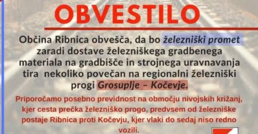 Obvestilo: Železnica