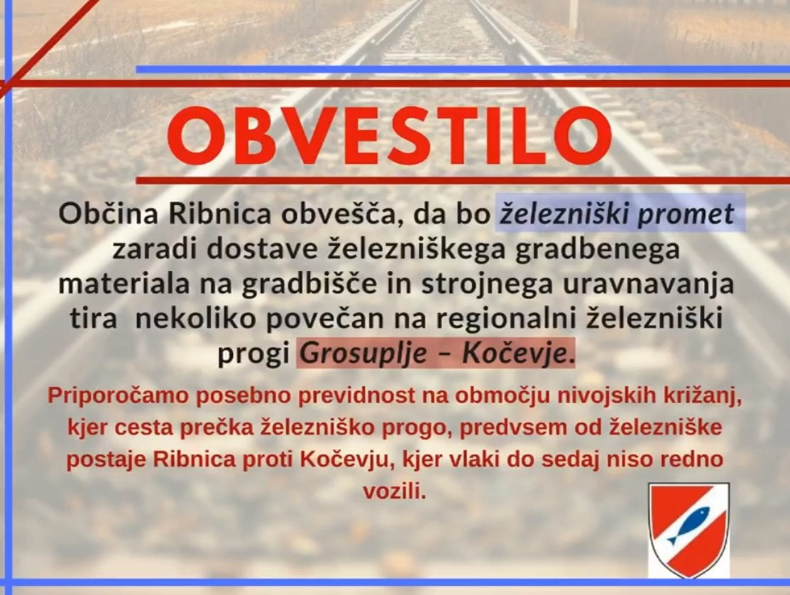 Obvestilo: Železnica