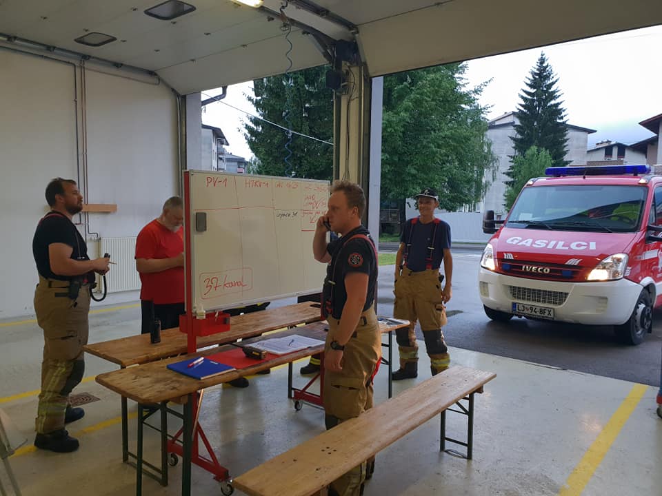 Gasilska enota Ribnica, krizni štab 8.7.2019,