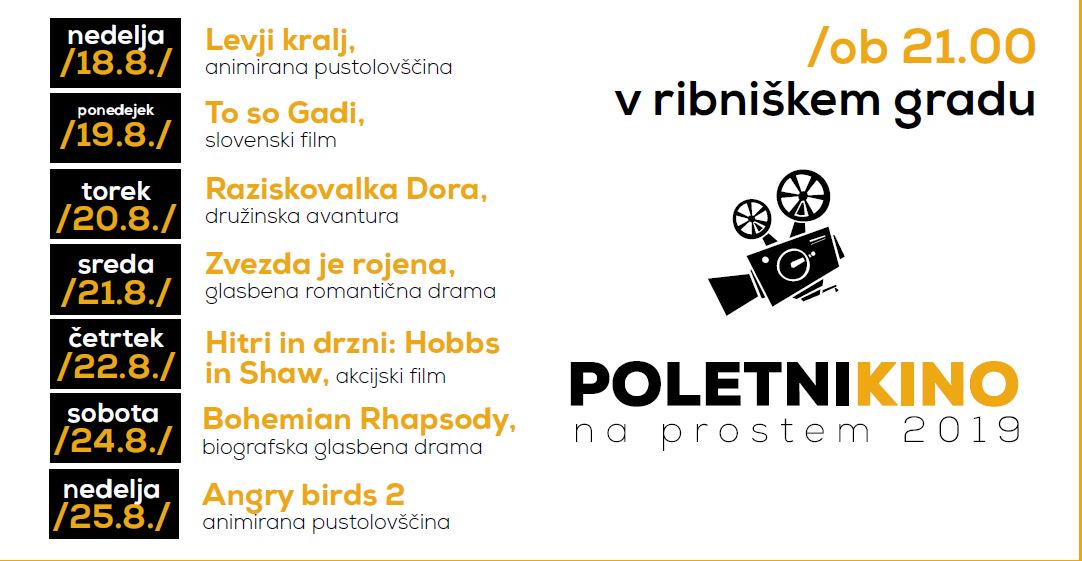 Poletni kino v gradu Ribnica 2019