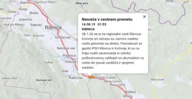 Prometna nesreča na Jasnici,16.8.2019