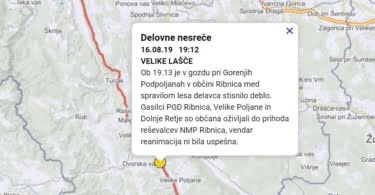 V gozdu pri Gorenjih Podpoljanah delavca stisnilo deblo do smrti