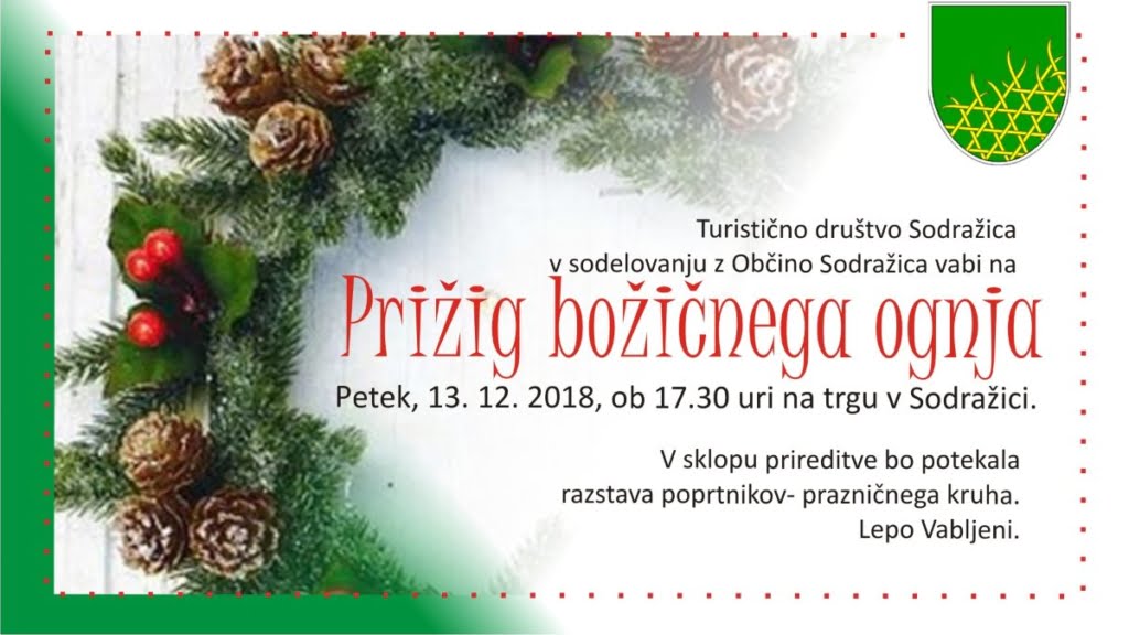 PRIŽIG BOŽIČNEGA OGNJA v Sodražici 2019