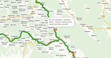 Žlebič - Ortnek oviran promet zaradi prometne nesreče (10.2.2020)