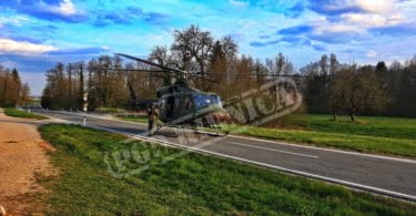 Smrt motorista v Žlebiču, 19.4.2020 (vir: Gasilska enota Ribnica)