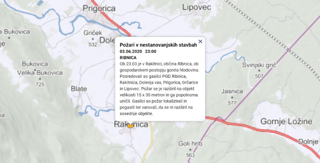 V Rakitnici zagorela hlodovina, 3.6.2020