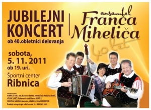 Jubilejni koncert ansambla Franca Miheliča ob 40-letnici delovanja